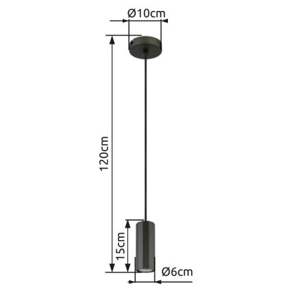 Globo - Підвісна люстра 1xGU10/25W/230V чорний