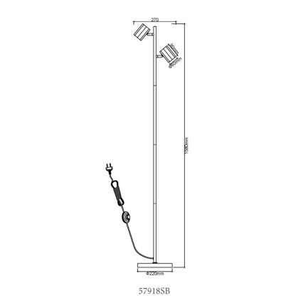 Globo - Торшер 2xGU10/5W/230V черный