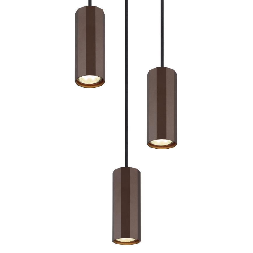 Globo - Підвісна люстра 3xGU10/25W/230V коричневий
