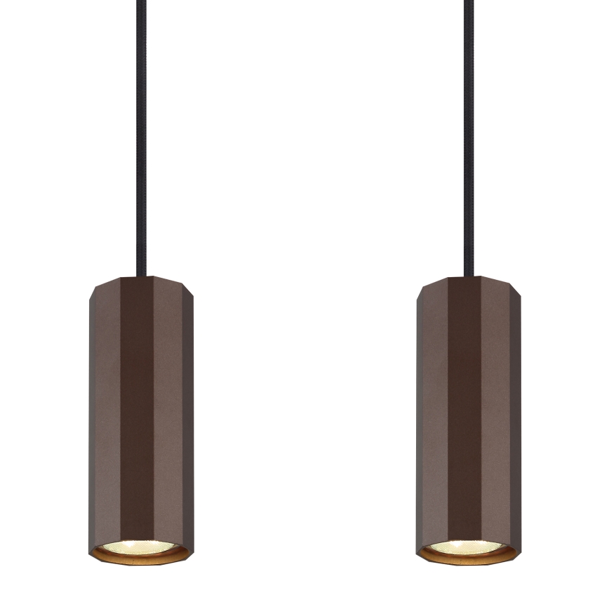 Globo - Підвісна люстра 4xGU10/25W/230V коричневий