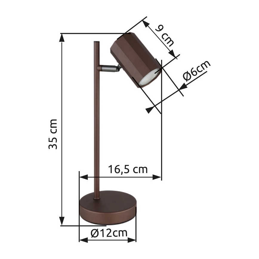 Globo - Настільна лампа 1xGU10/5W/230V коричневий