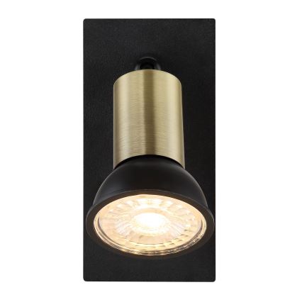 Globo - Настінний точковий світильник 1xGU10/35W/230V чорний/латунь