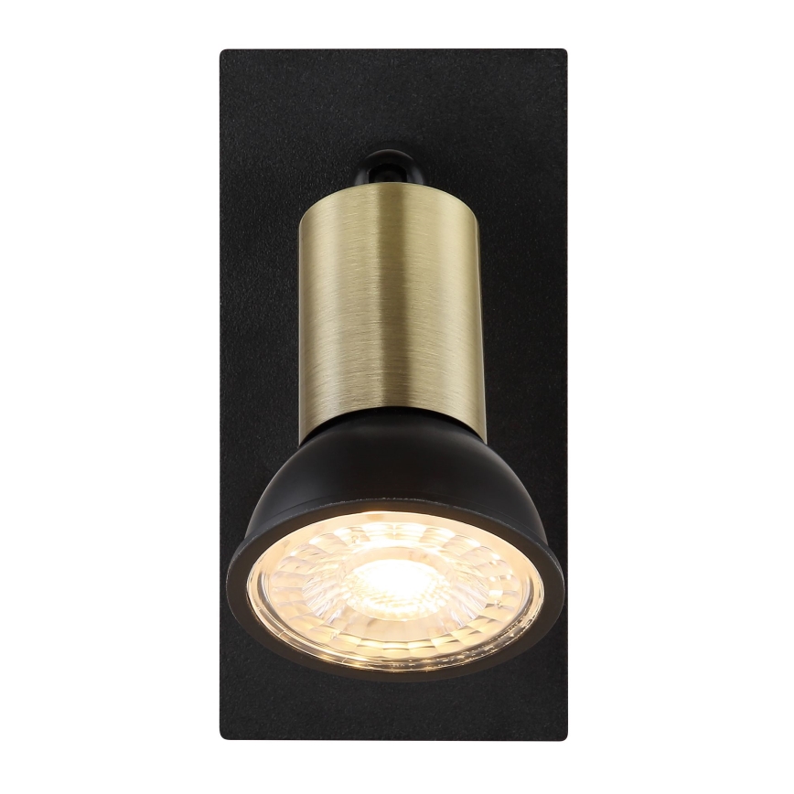 Globo - Настінний точковий світильник 1xGU10/35W/230V чорний/латунь