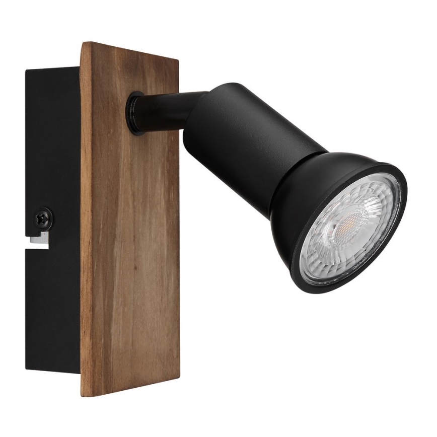 Globo - Настенный точечный светильник 1xGU10/35W/230V дерево/черный