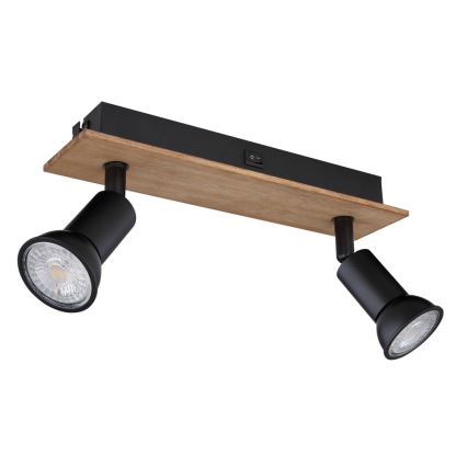 Globo - Точковий світильник 2xGU10/35W/230V дерево/чорний
