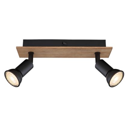 Globo - Точковий світильник 2xGU10/35W/230V дерево/чорний