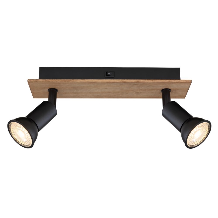 Globo - Точковий світильник 2xGU10/35W/230V дерево/чорний