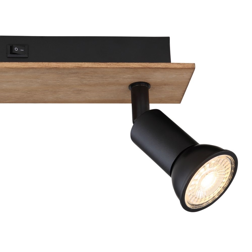 Globo - Точковий світильник 2xGU10/35W/230V дерево/чорний