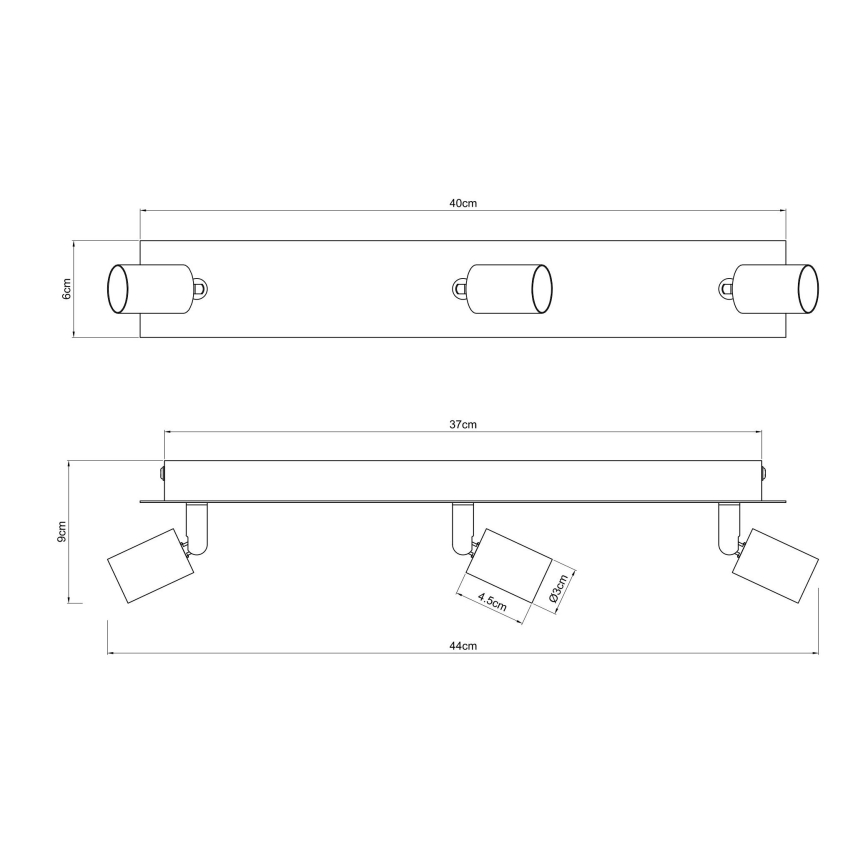 Globo - Точковий світильник 3xGU10/35W/230V чорний