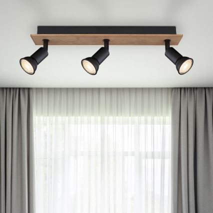 Globo - Точечный светильник 3xGU10/35W/230V дерево/металл