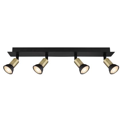 Globo - Точечный светильник 4xGU10/35W/230V черная/латунная