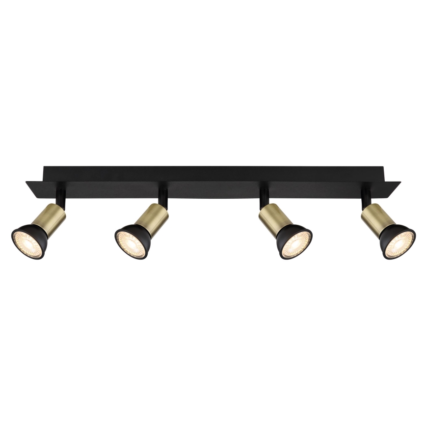 Globo - Точечный светильник 4xGU10/35W/230V черная/латунная