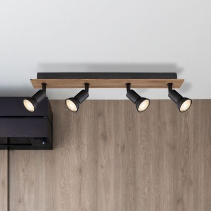 Globo - Точковий світильник 4xGU10/35W/230V дерево/метал