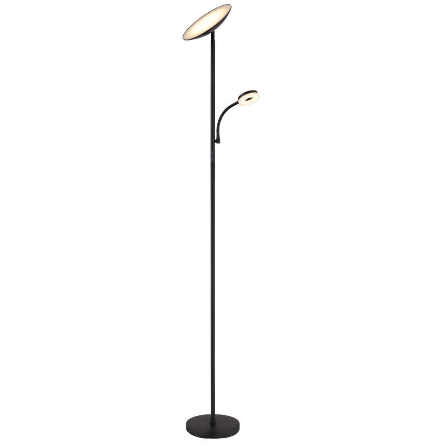 Globo - Светодиодный торшер с регулированием яркости LED/20W/230V+ LED/5W 3000/4000/6500K черный