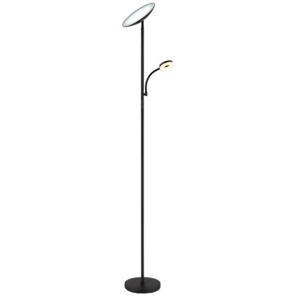 Globo - Светодиодный торшер с регулированием яркости LED/20W/230V+ LED/5W 3000/4000/6500K черный