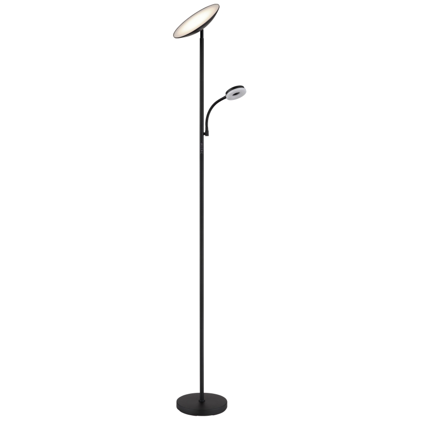 Globo - Светодиодный торшер с регулированием яркости LED/20W/230V+ LED/5W 3000/4000/6500K черный