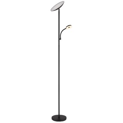 Globo - Светодиодный торшер с регулированием яркости LED/20W/230V+ LED/5W 3000/4000/6500K черный