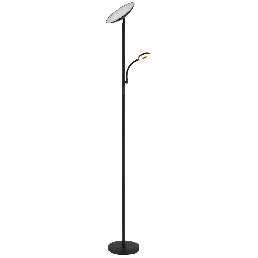 Globo - Светодиодный торшер с регулированием яркости LED/20W/230V+ LED/5W 3000/4000/6500K черный
