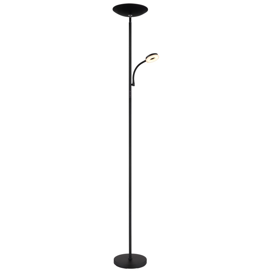Globo - Светодиодный торшер с регулированием яркости LED/20W/230V+ LED/5W 3000/4000/6500K черный