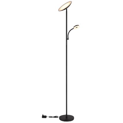 Globo - Светодиодный торшер с регулированием яркости LED/20W/230V+ LED/5W 3000/4000/6500K черный