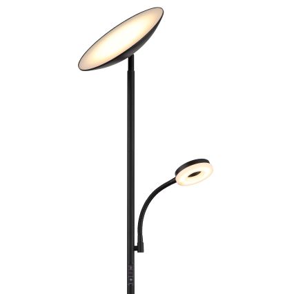Globo - Светодиодный торшер с регулированием яркости LED/20W/230V+ LED/5W 3000/4000/6500K черный