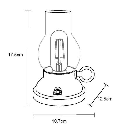 Globo - Світлодіодна регульована за яскравістю настільна лампа з сенсорним керуванням LED/1W/3,7V 1200 mAh антрацит