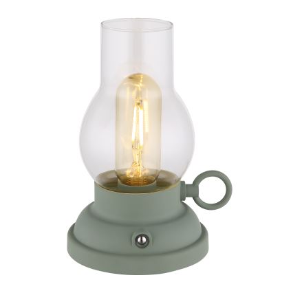 Globo - LED Акумуляторна сенсорна настільна лампа з регулюванням яскравості LED/1W/3,7V 1200 mAh зелений