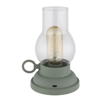 Globo - LED Акумуляторна сенсорна настільна лампа з регулюванням яскравості LED/1W/3,7V 1200 mAh зелений