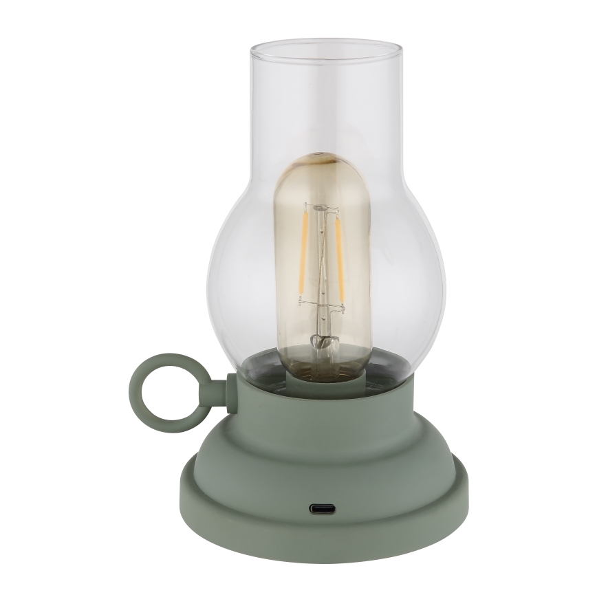 Globo - LED Акумуляторна сенсорна настільна лампа з регулюванням яскравості LED/1W/3,7V 1200 mAh зелений