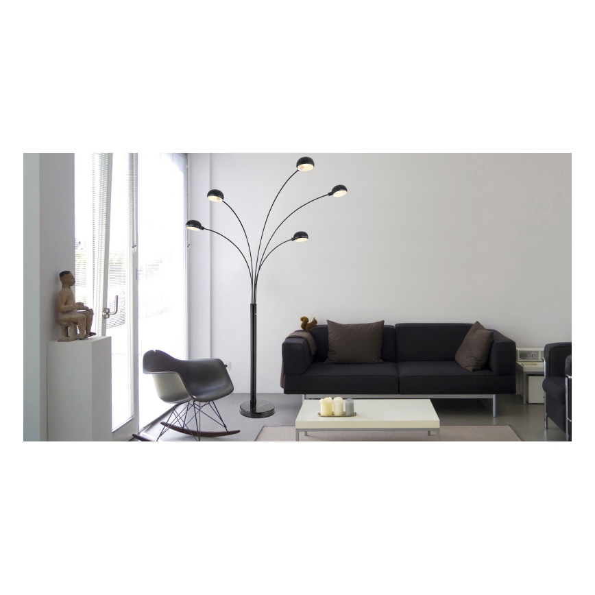 Globo - Торшер 5xE14/40W/230V черный