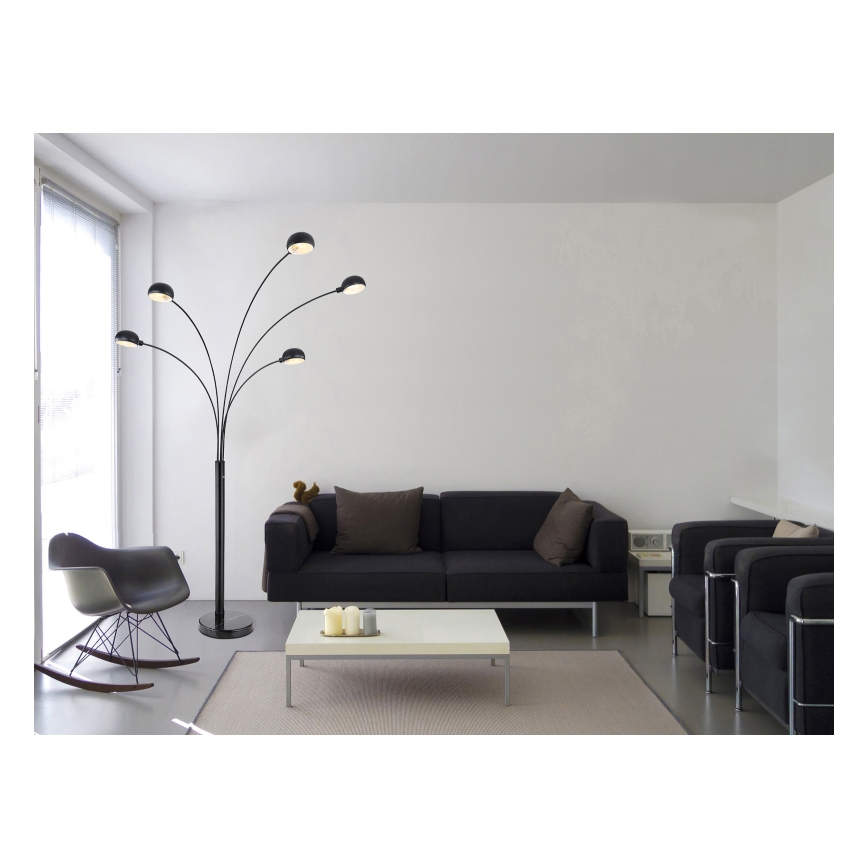 Globo - Торшер 5xE14/40W/230V чорний