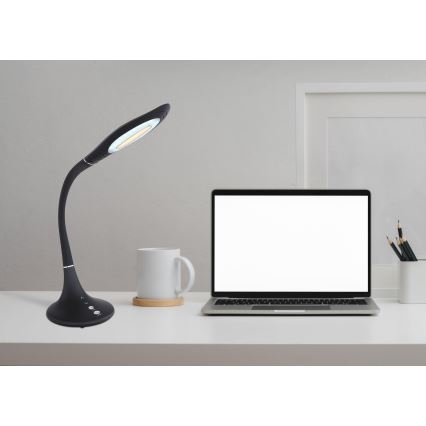 Globo - LED Сенсорна гнучка настільна лампа з регулюванням яскравості LED/9W/230V 3000/4500/6500K чорний