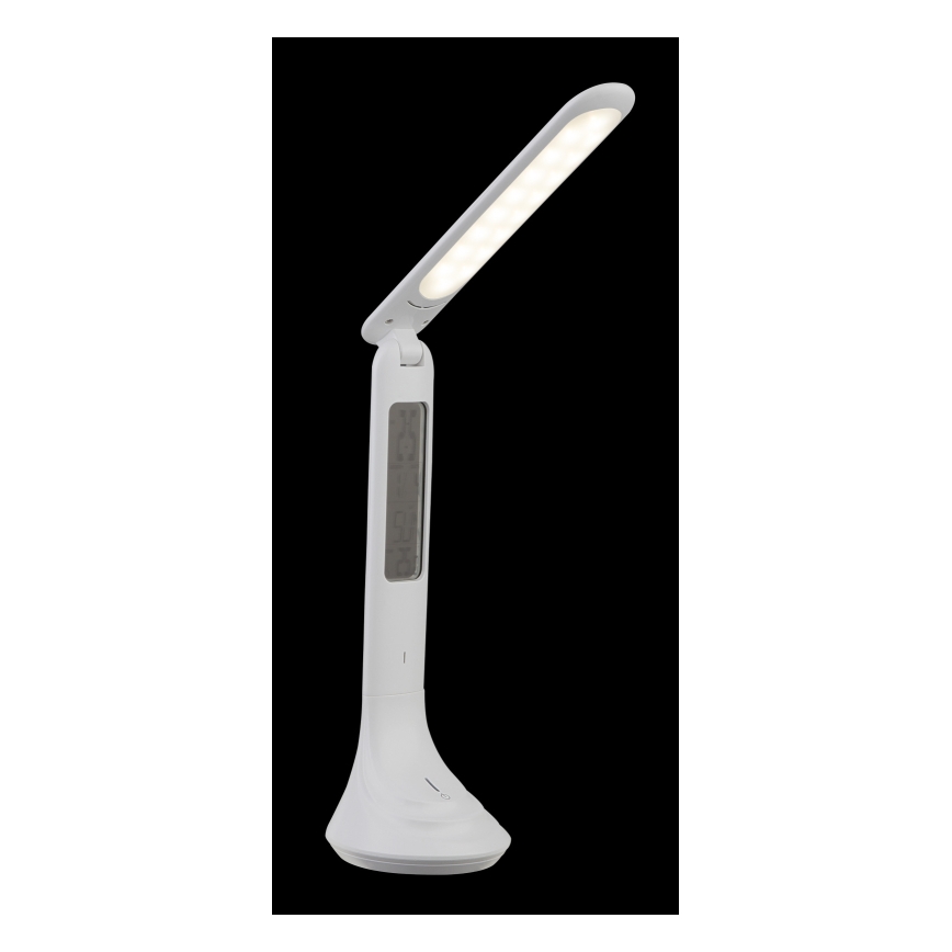 Globo - LED-затемнювана акумуляторна настільна лампа з дисплеєм, LED/4W/230V, 2200 mAh, біла