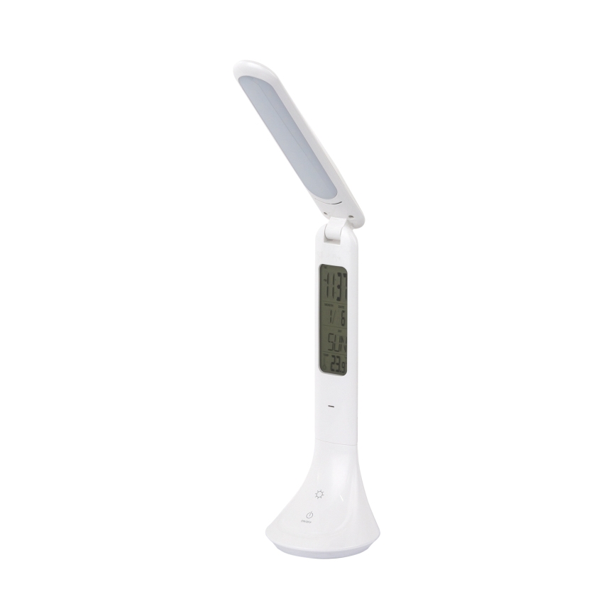 Globo - LED диммируемая аккумуляторная настольная лампа с дисплеем LED/4 Вт/230 В 2200 мА·ч белая