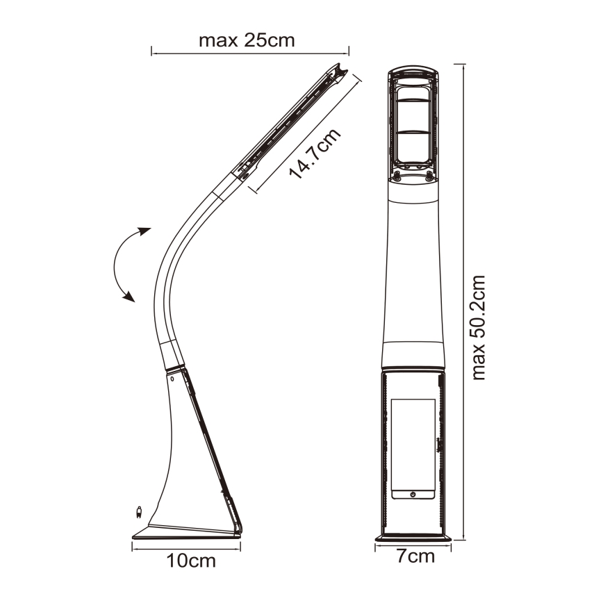 Globo - светодиодная диммируемая сенсорная настольная лампа с дисплеем LED/6,5 Вт/230 В 3000/4500/5800 К белая