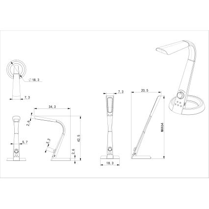 Globo - LED RGB Настільна лампа з регулюванням яскравості LED/8W/230V + LED/2W