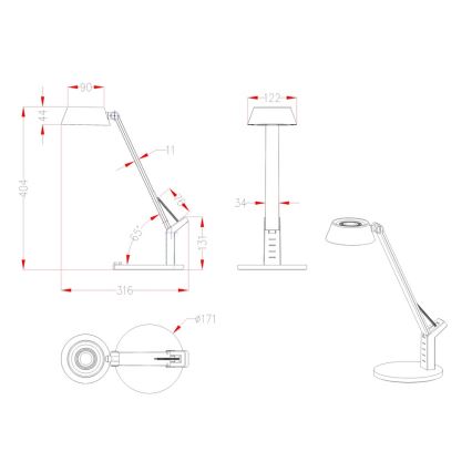 Globo - LED Настільна лампа з регулюванням яскравості LED/8W/230V