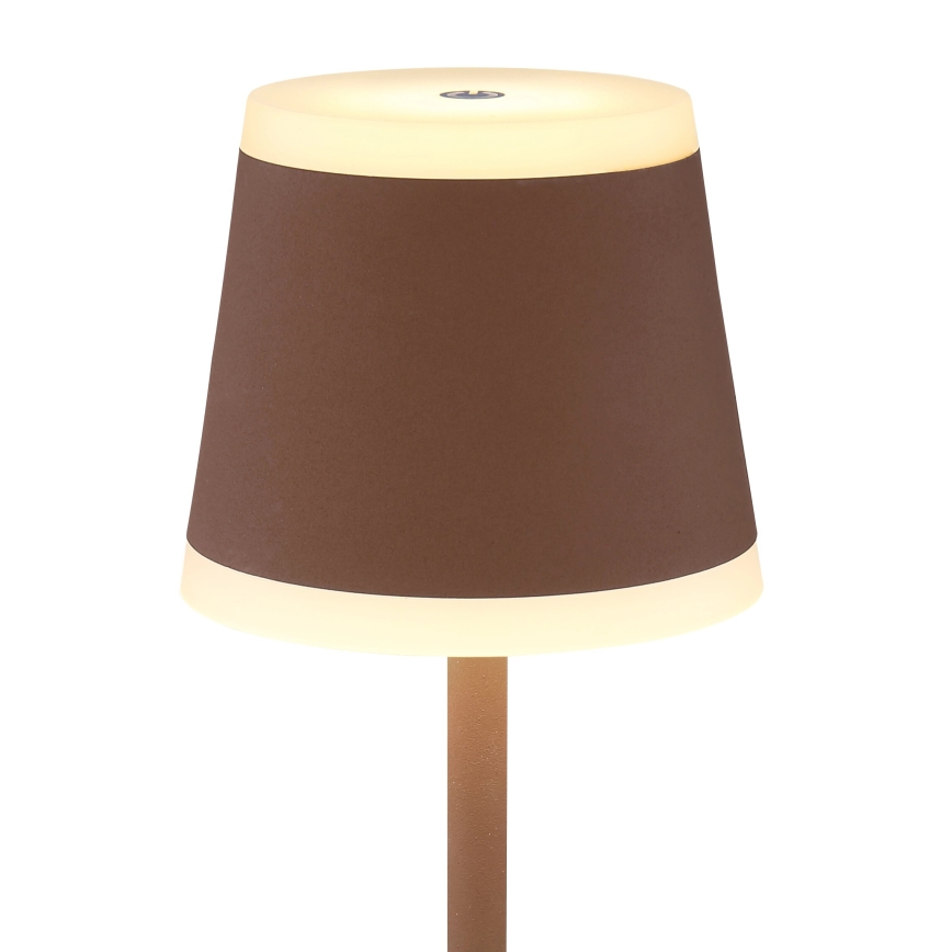 Globo - LED Акумуляторна сенсорна настільна лампа з регулюванням яскравості LED/4,6W/3,7V 3000K 1800mAh коричневий IP54