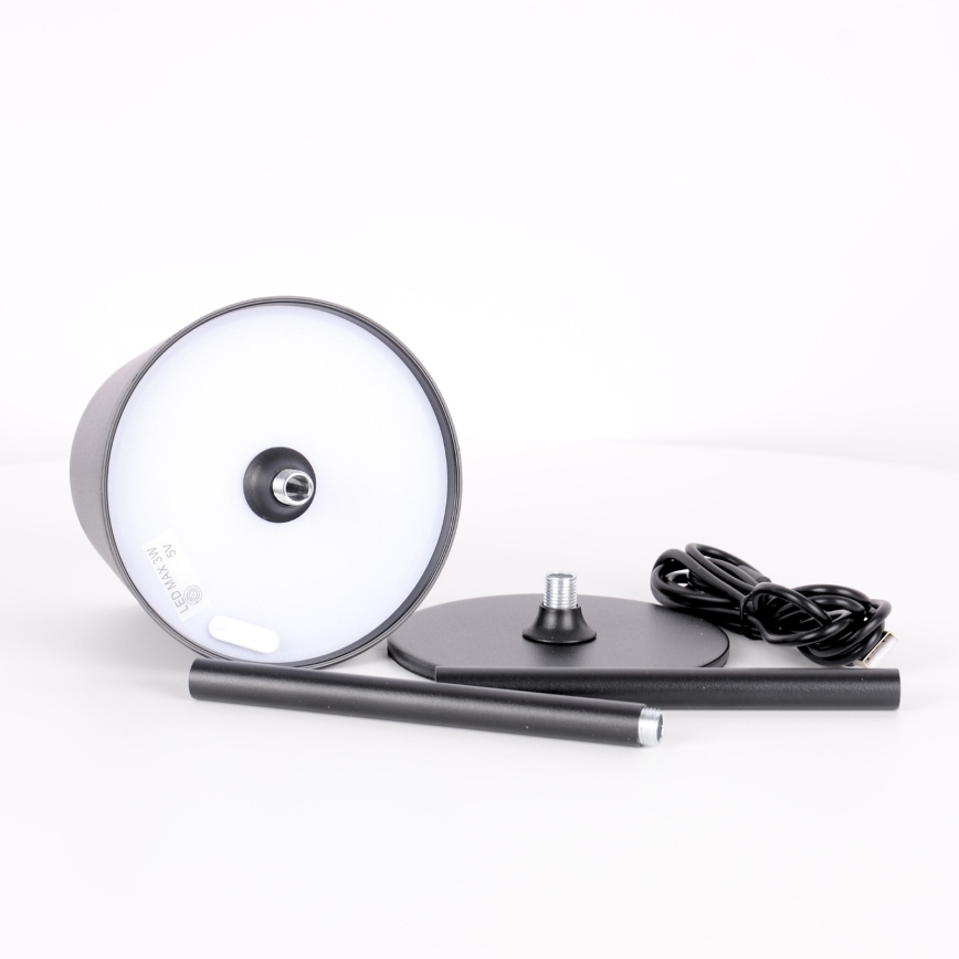 Globo - LED Сенсорна вулична лампа з регулюванням яскравості LED/3W/3,7V IP44 1800 mAh USB чорний