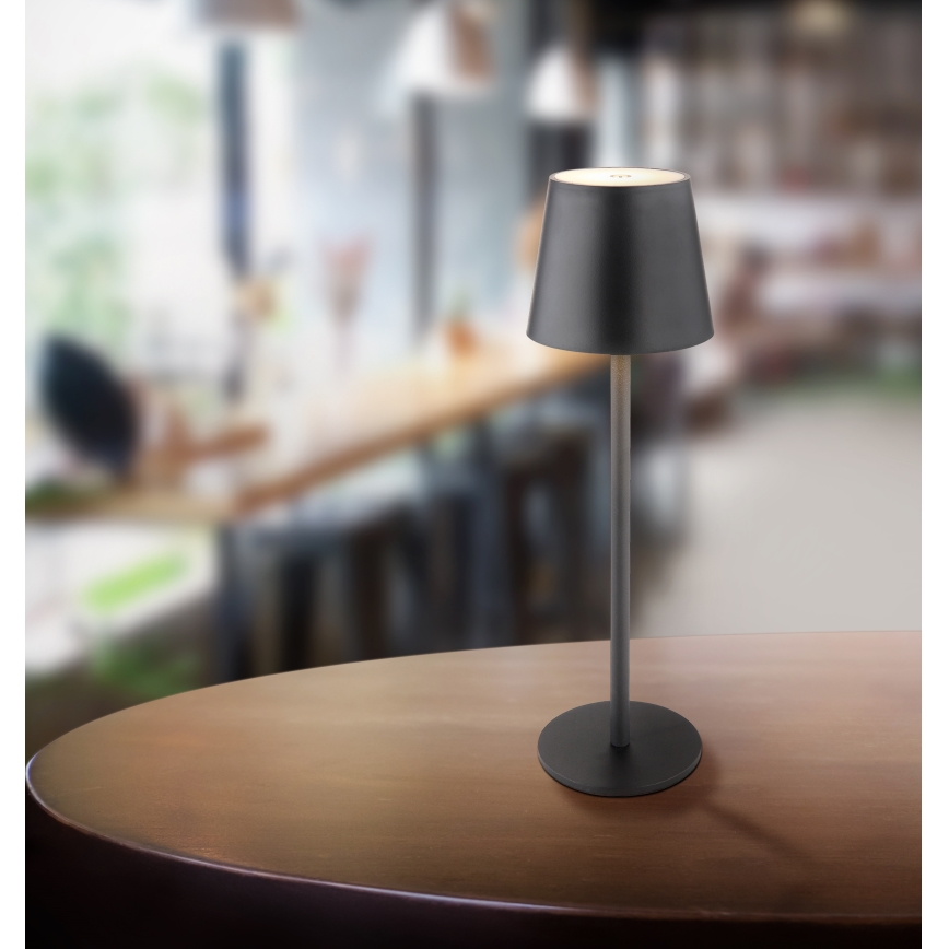 Globo - LED Сенсорна вулична лампа з регулюванням яскравості LED/3W/3,7V IP44 1800 mAh USB чорний