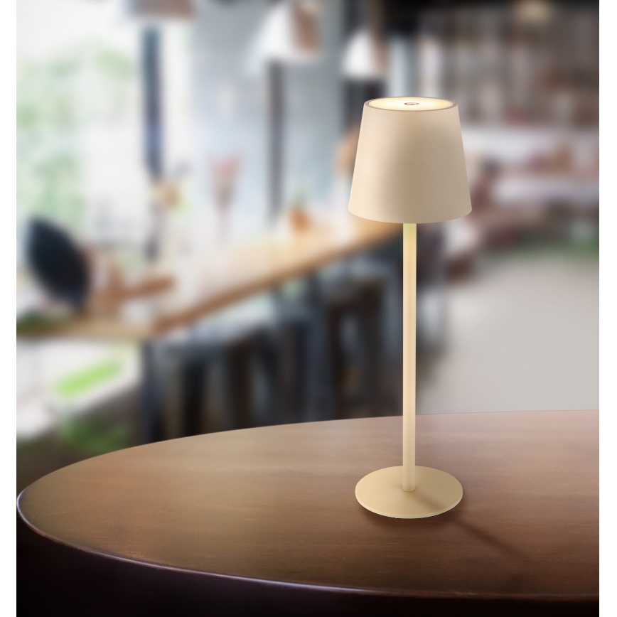 Globo - LED Сенсорна вулична лампа з регулюванням яскравості LED/3W/3,7V IP44 1800 mAh USB бежевий