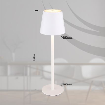 Globo - LED Сенсорна вулична лампа з регулюванням яскравості LED/3W/3,7V IP44 1800 mAh USB білий