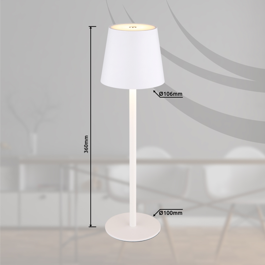 Globo - Светодиодная уличная сенсорная лампа с регулированием яркости LED/3W/3,7V IP44 1800 mAh USB белый