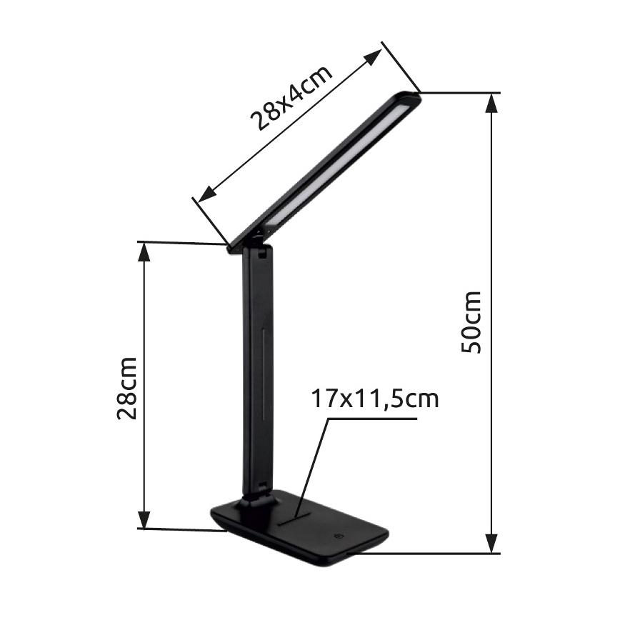 Globo - Светодиодная сенсорная настольная лампа с диммером LED/5W/230V 2700/4000/6500K черная