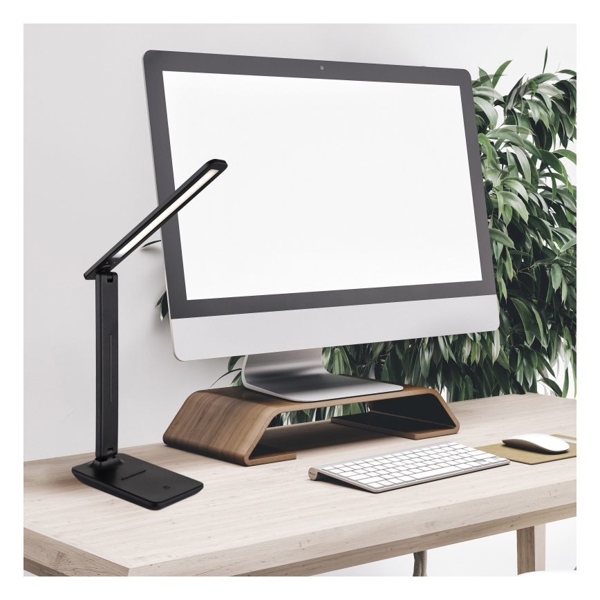 Globo - LED сенсорная диммируемая зарядная настольная лампа LED/4 Вт/5 В 2700/4000/6500K 1800 мА·ч чёрная