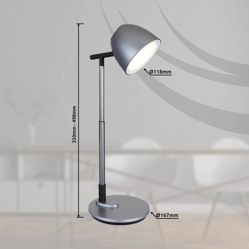 Globo - Сенсорна настільна LED лампа з регулюванням яскравості LED/7,5W/230V 3000K/4000K/6500K сірий