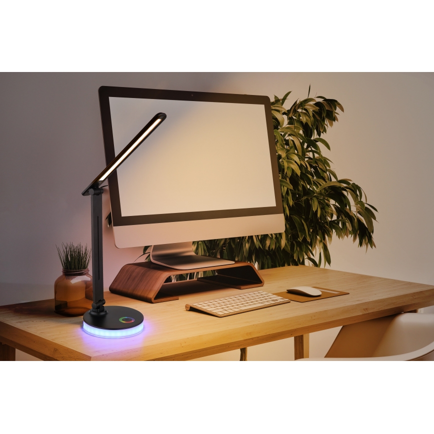 Globo - LED RGBW Сенсорна настільна лампа з регулюванням яскравості LED/5W/230V + LED/2W 2700K/4000K/6500K чорний