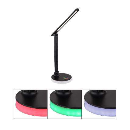 Globo - LED RGBW Сенсорна настільна лампа з регулюванням яскравості LED/5W/230V + LED/2W 2700K/4000K/6500K чорний