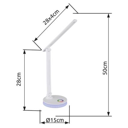 Globo - LED RGBW Сенсорна настільна лампа з регулюванням яскравості LED/5W/230V + LED/2W 2700K/4000K/6500K білий