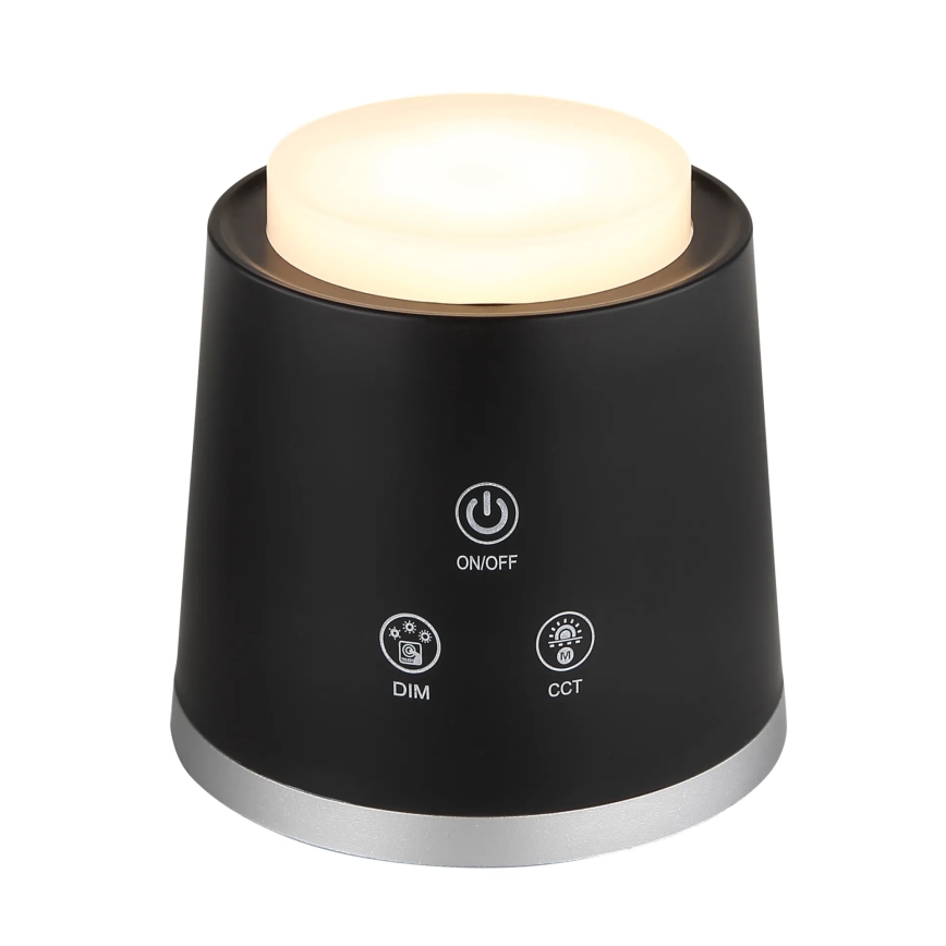 Globo - Світлодіодна сенсорна настільна лампа з регулюванням яскравості 4в1 LED/6W/3,7V 3000K/4000K/6500K 1500 мАг USB чорна